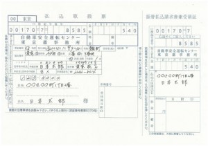 郵便振替申請用紙