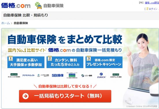 価格コムの自動車保険