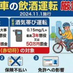自転車の飲酒運転での罰金・罰則。やはり飲んだら乗るな！2024年11月道路交通法改正を解説
